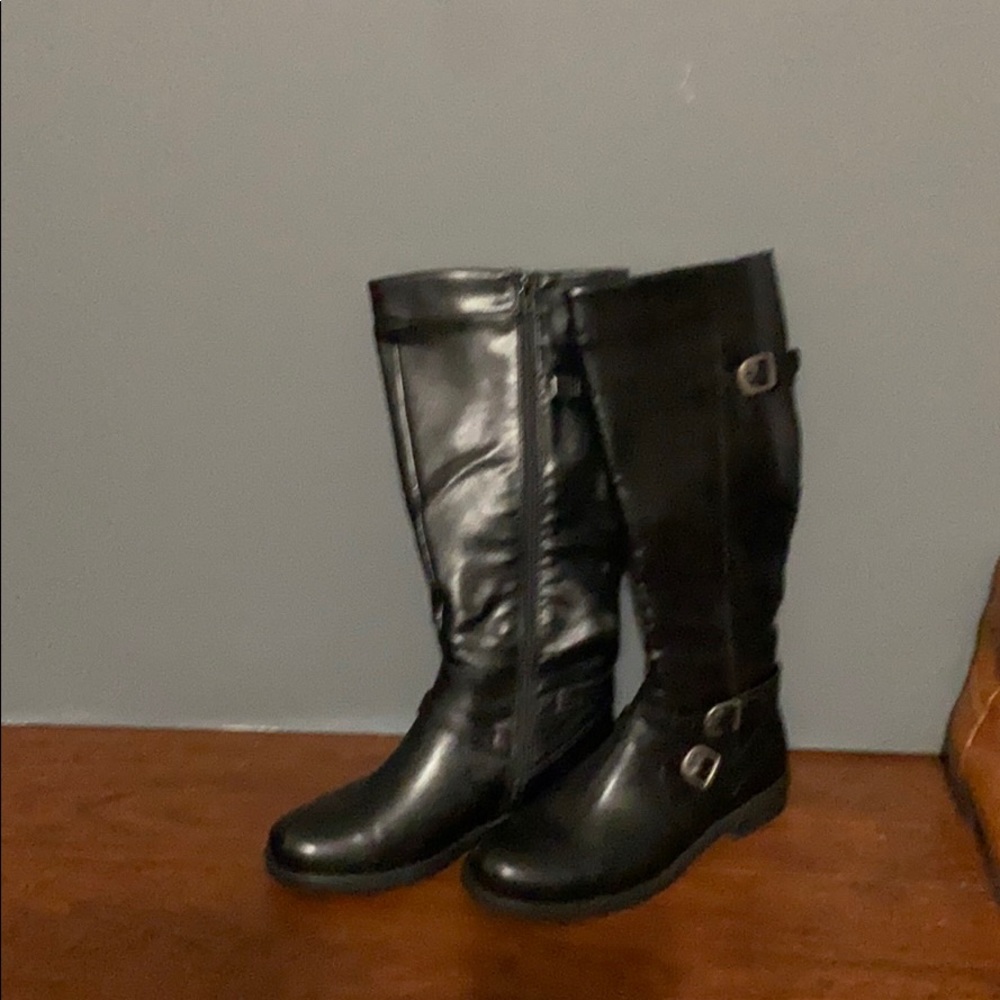 Faux leather “riding boots”